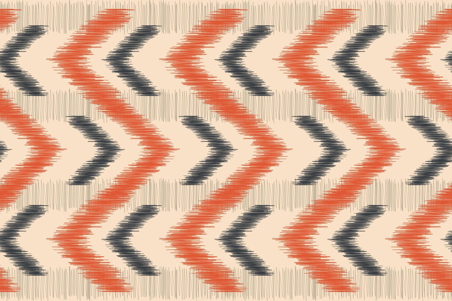 ethnisch Ikat Stoff Muster geometrisch Stil.afrikanisch Ikat Stickerei ethnisch orientalisch Muster braun Sahne Hintergrund. abstrakt,vektor,illustration.für Textur, Kleidung, Verpackung, Dekoration, Teppich. vektor