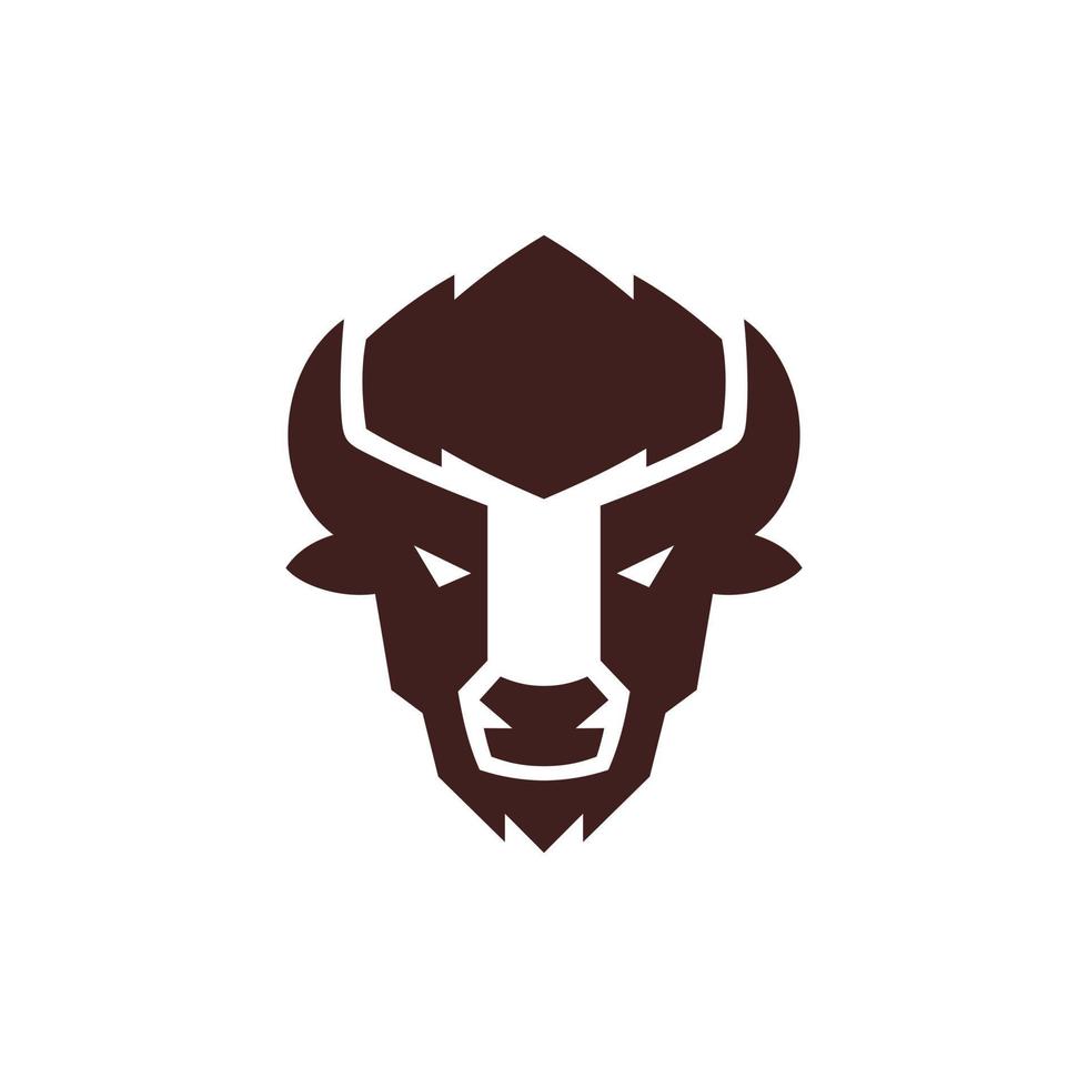 einfach minimal Bison Kopf Logo Design vektor