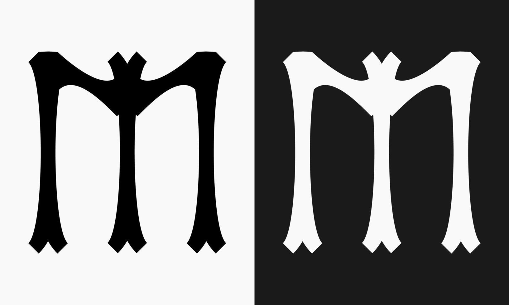 en bokstavsformad design den där har en klassisk effekt och en gotik känna. lämplig för använda sig av som en logotyp eller markör vektor