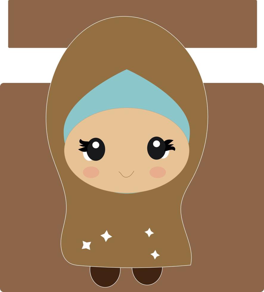 Vektor Hijab Mädchen Illustration