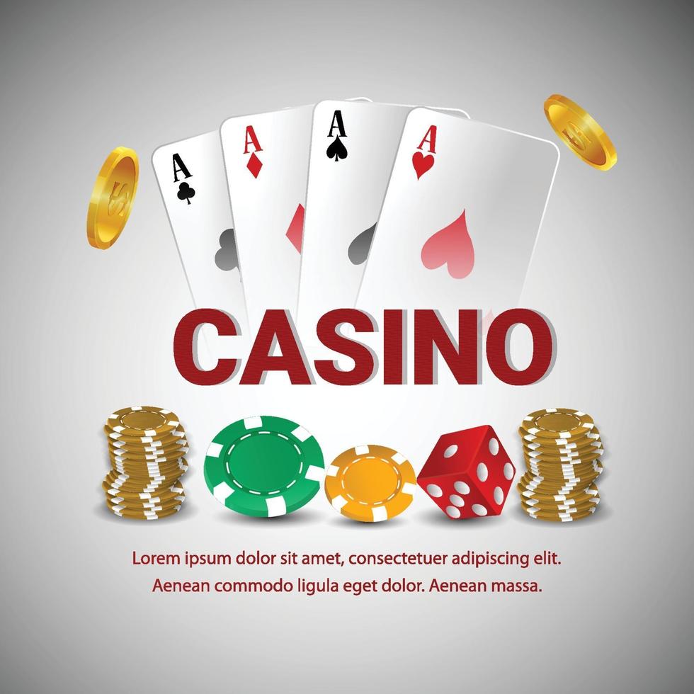 Casino VIP Luxus Hintergrund Casino goldene bunte Chips vektor