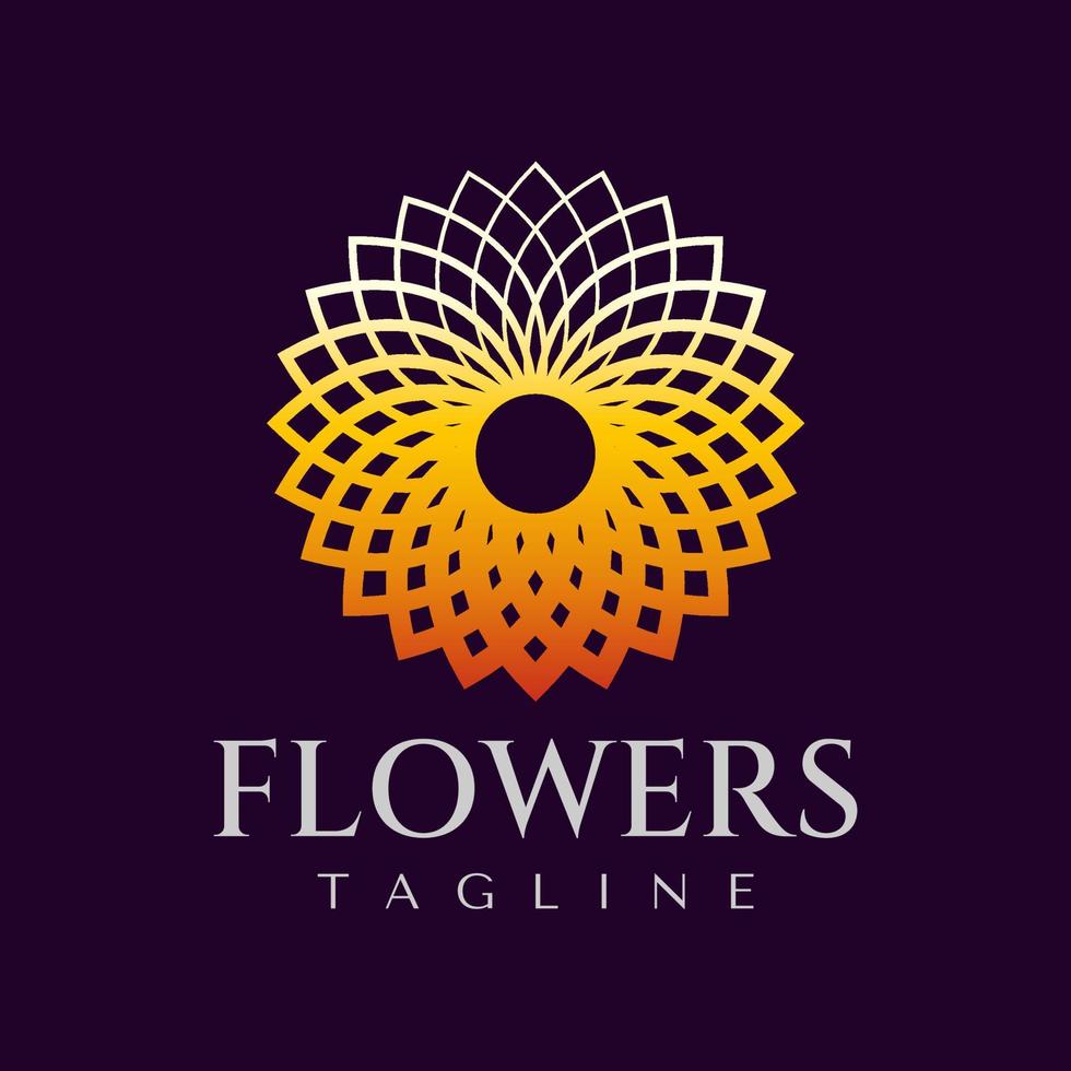 lutning lyx blomma kronblad logotyp design mall. modern linje blommig logotyp varumärke. vektor