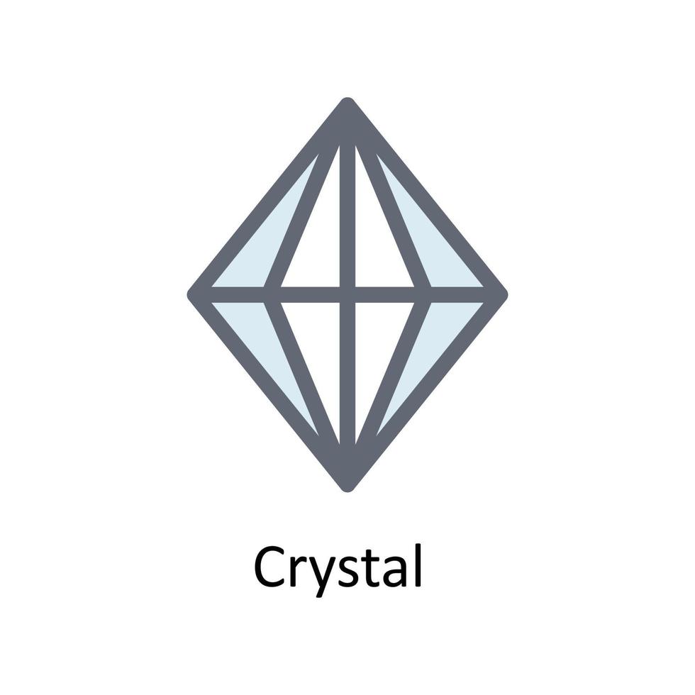 kristall vektor fylla översikt ikoner. enkel stock illustration stock
