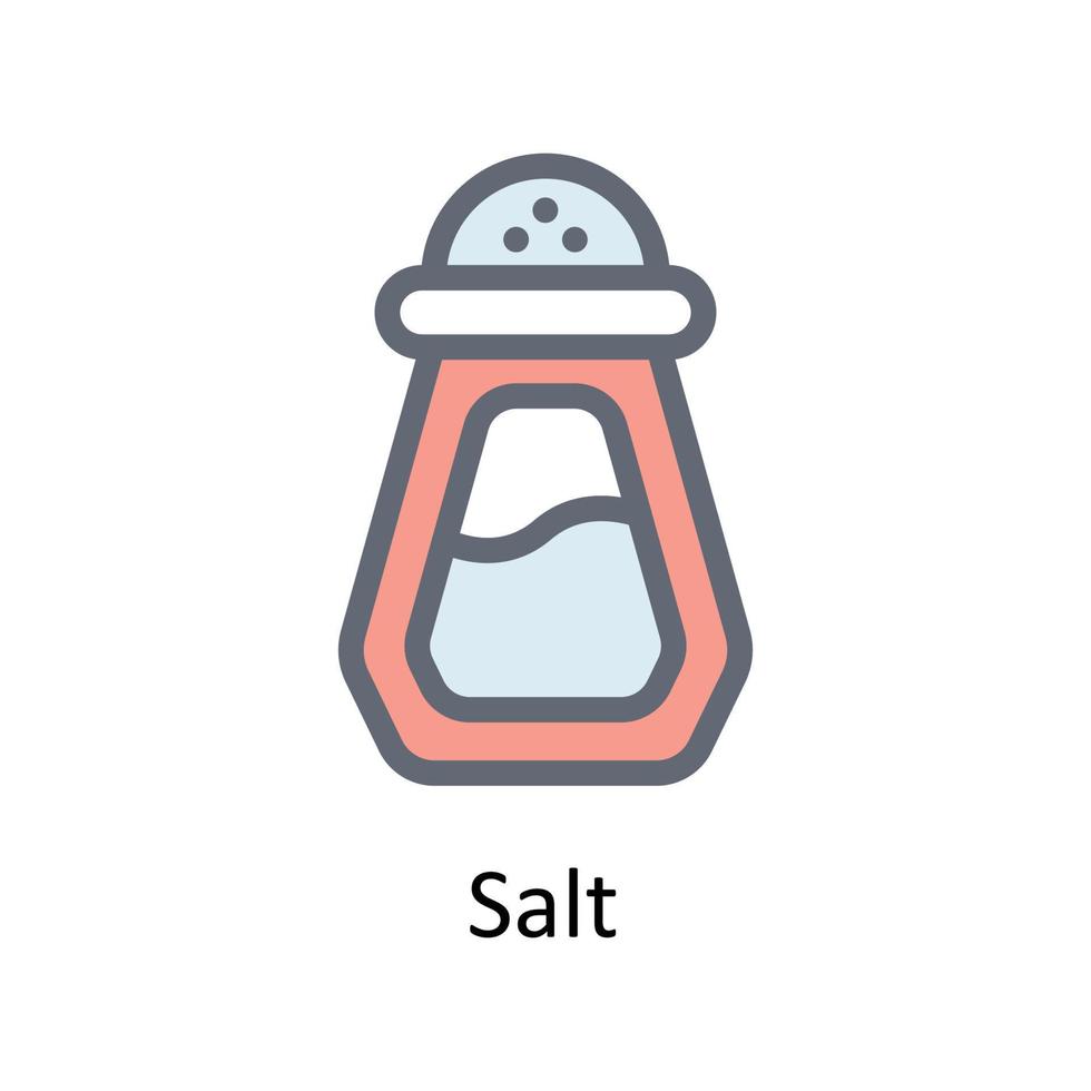 salt vektor fylla översikt ikoner. enkel stock illustration stock