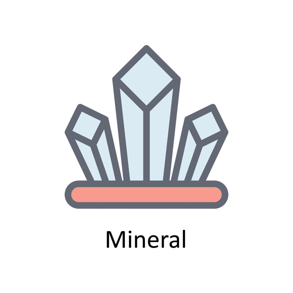 Mineral Vektor füllen Gliederung Symbole. einfach Lager Illustration Lager