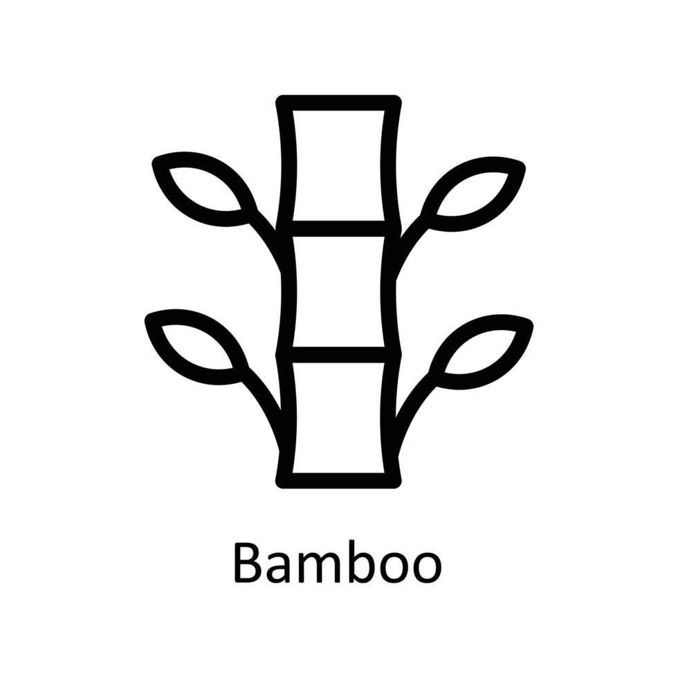 bambu vektor översikt ikoner. enkel stock illustration stock