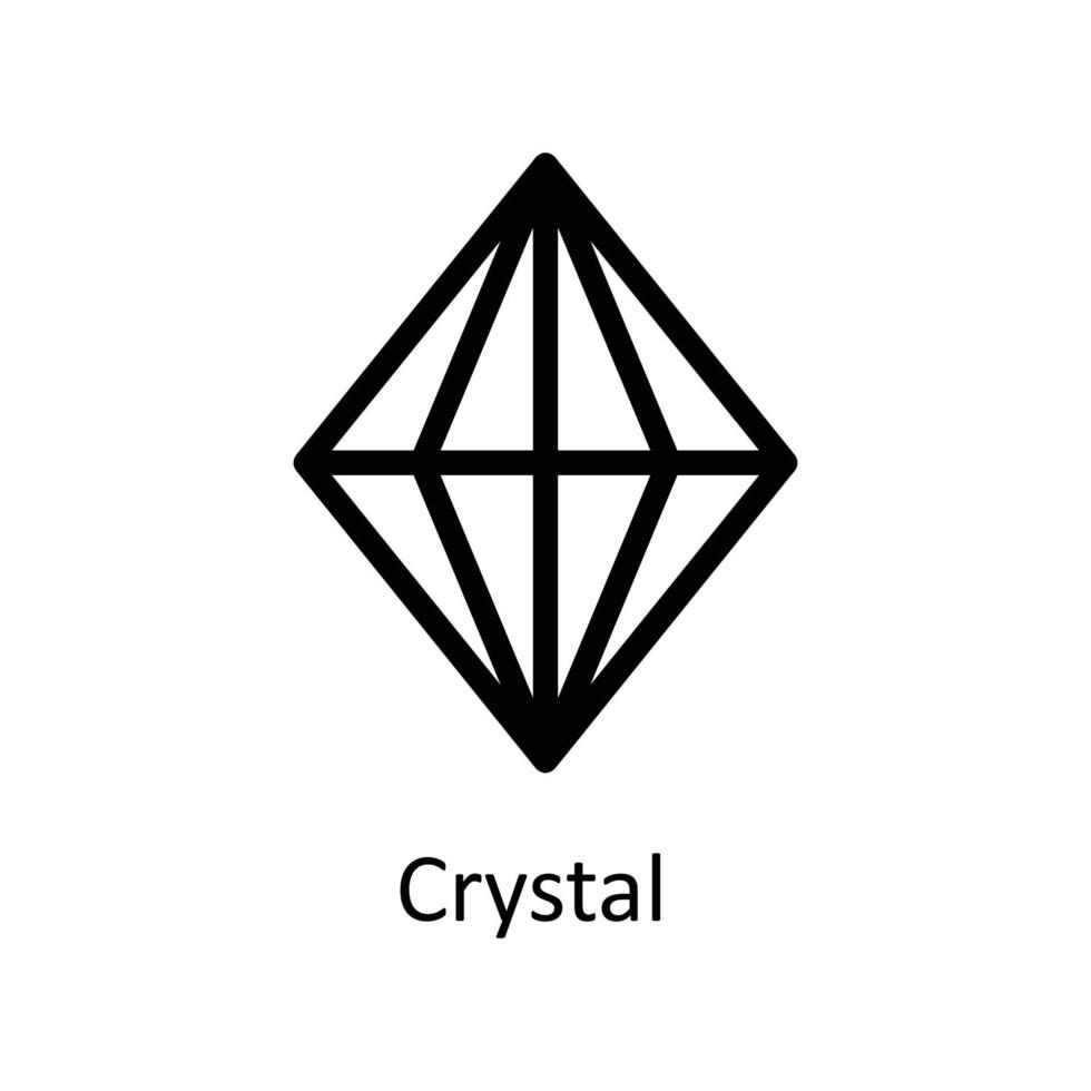 Kristall Vektor Gliederung Symbole. einfach Lager Illustration Lager
