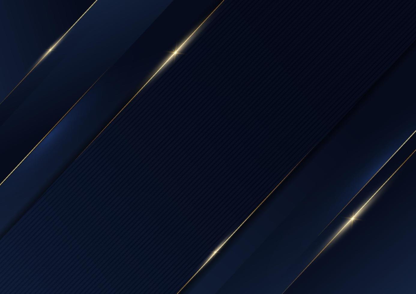 abstrakte Schablone blauer geometrischer diagonaler Hintergrund mit goldener Linie. Luxusstil. vektor