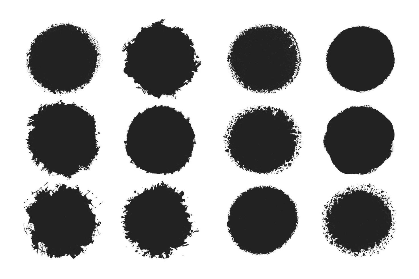 svart grunge cirkel ramar samling vektor