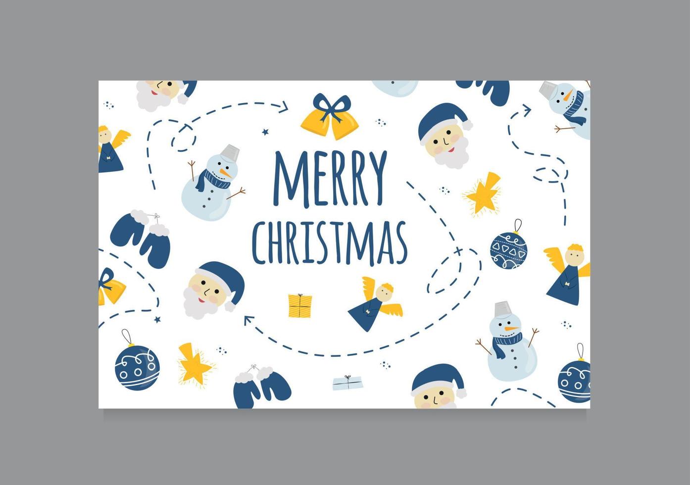Vektor Illustration Postkarte fröhlich Weihnachten. fröhlich Weihnachten Gruß Karte. Neu Jahr Karte