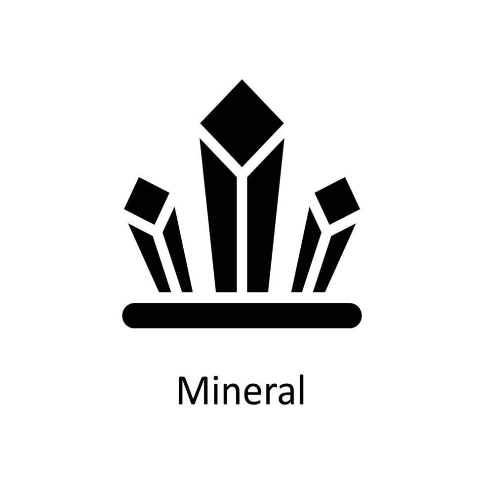 Mineral Vektor solide Symbole. einfach Lager Illustration Lager