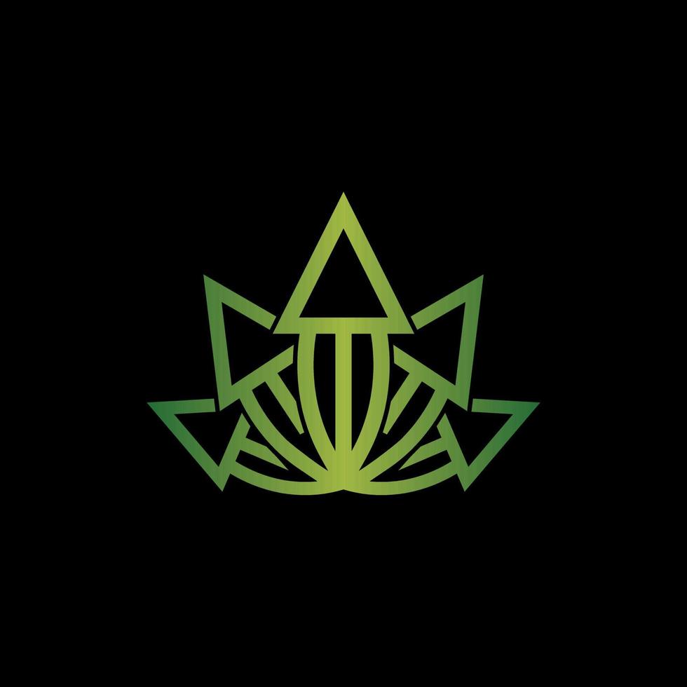 cannabis blad pil linje kreativ logotyp vektor