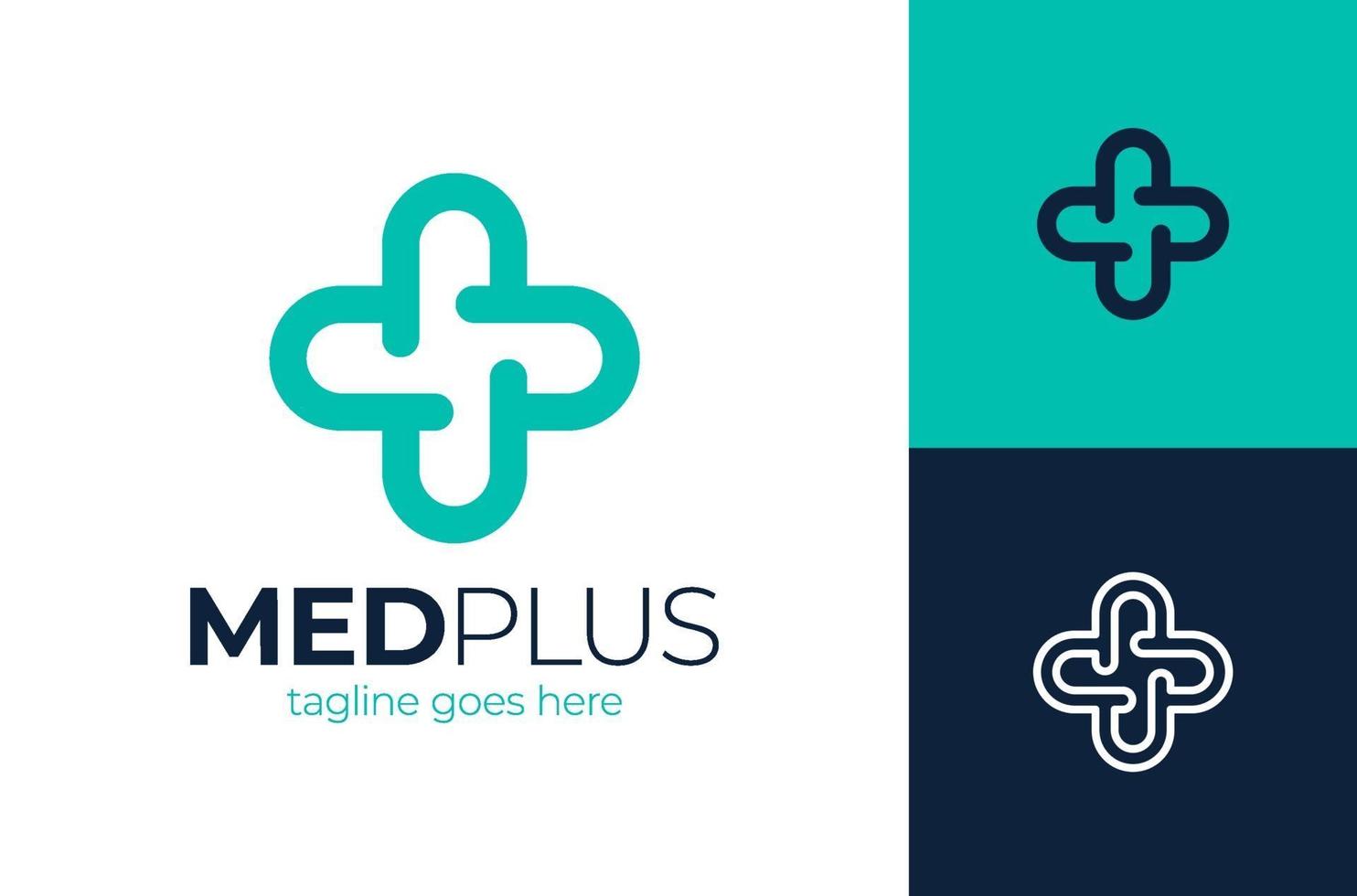 kreative Gesundheitskonzept-Logo-Designvorlage. Kreuz plus medizinische Logo Symbol Design Vorlage Elemente vektor