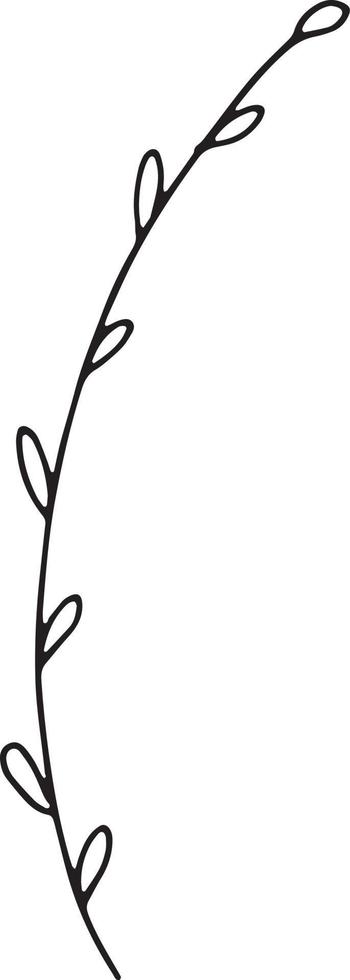 linear Wildblume Blume. Hand gezeichnet Illustration. vektor