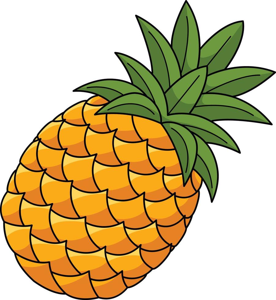 Ananas Obst Karikatur farbig Clip Art vektor