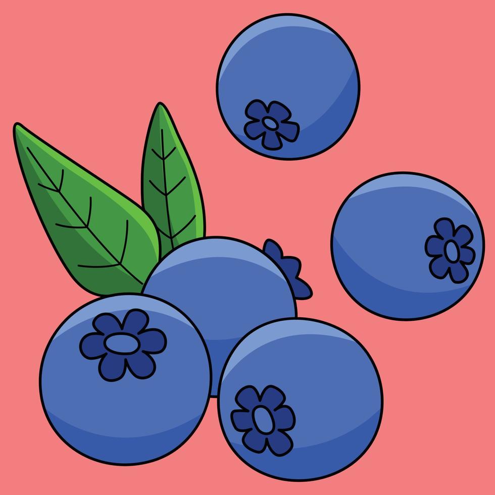 Blaubeere Obst farbig Karikatur Illustration vektor