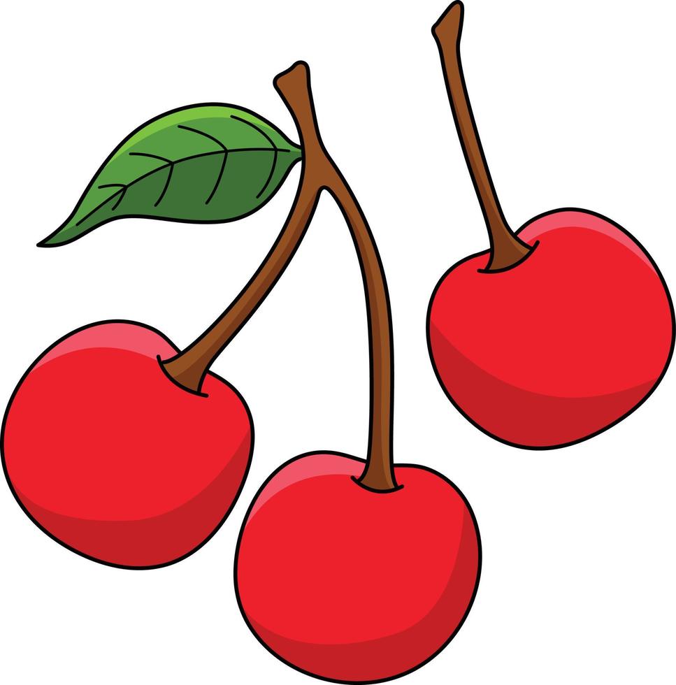 körsbär frukt tecknad serie färgad ClipArt illustration vektor