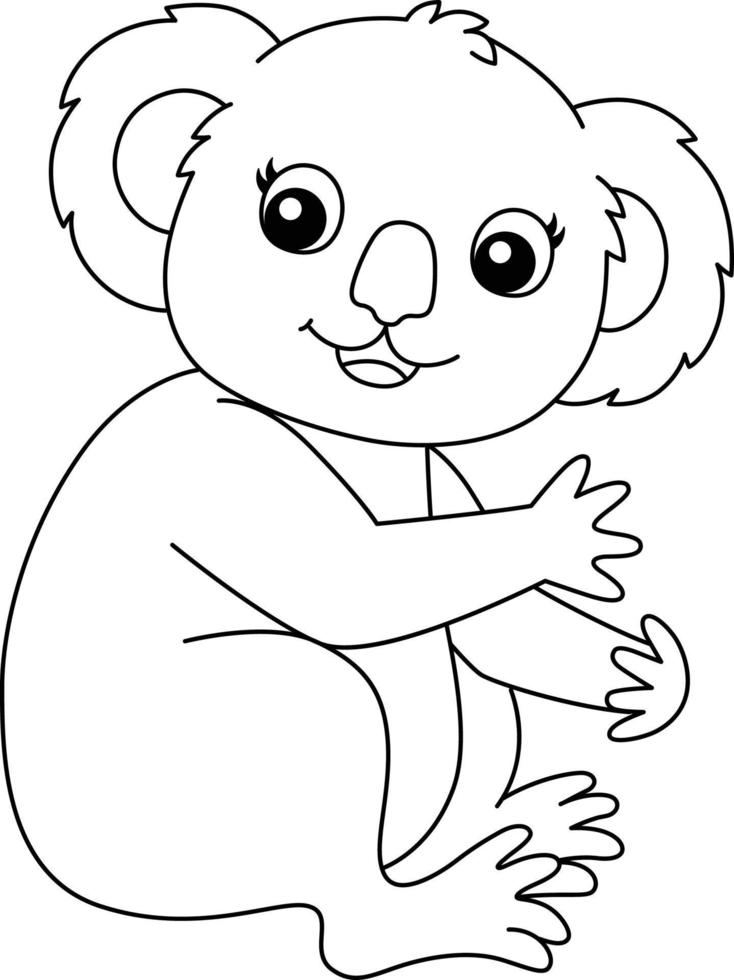 koala isolerat färg sida för barn vektor