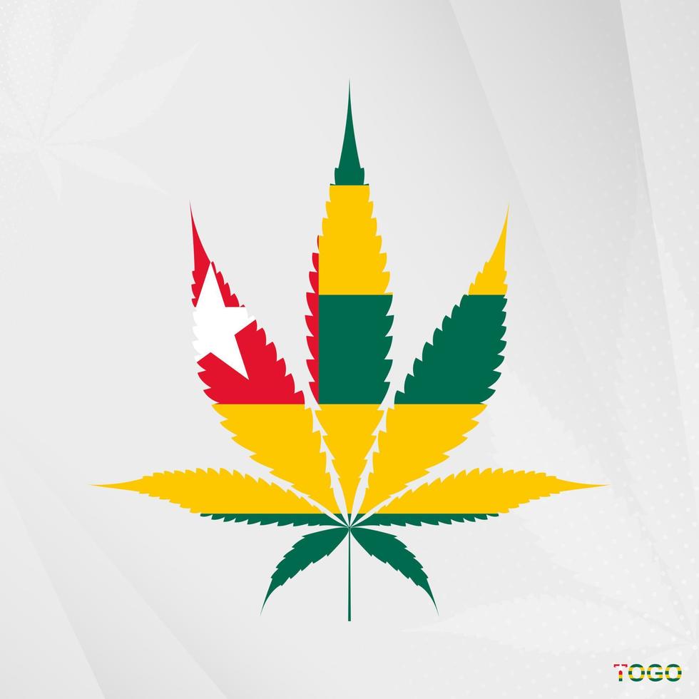 Flagge von gehen im Marihuana Blatt Form. das Konzept von Legalisierung Cannabis im gehen. vektor