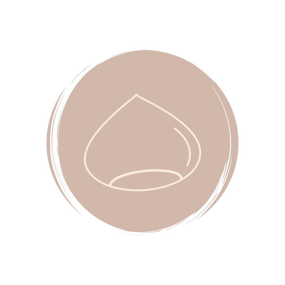 süß Kastanie Symbol Vektor, Illustration auf Kreis mit Bürste Textur, zum Sozial Medien Geschichte und instagram Highlights vektor