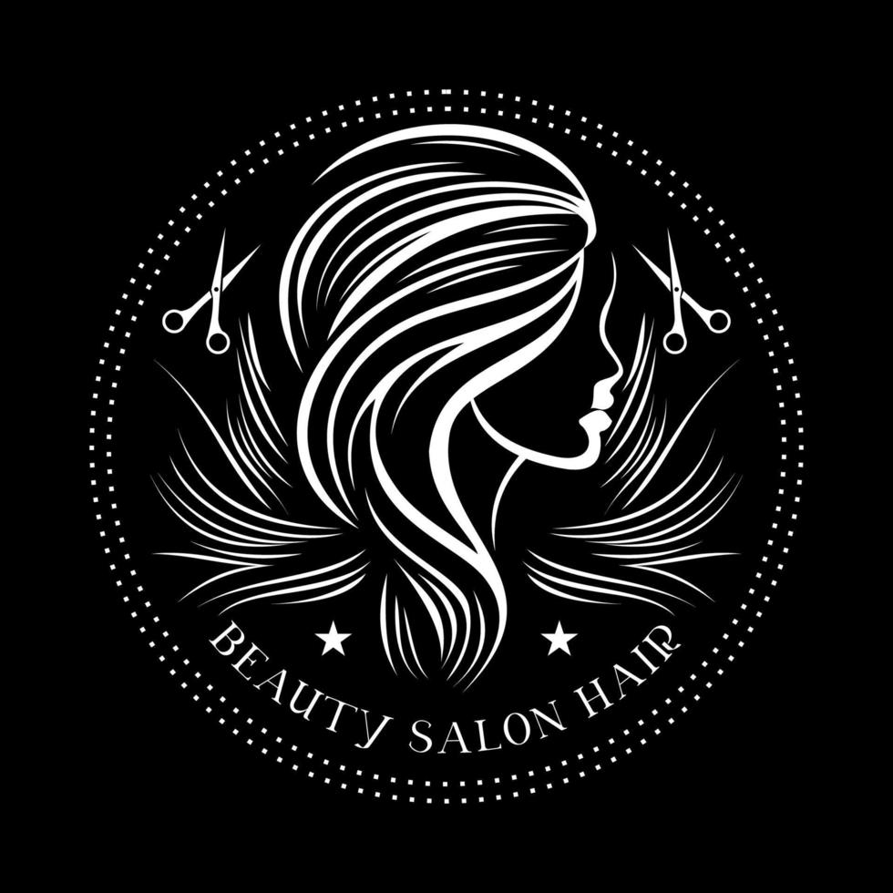 Schönheit Salon, Damen Haar Logo, sauber minimalistisch, Emblem zum ein Salon vektor