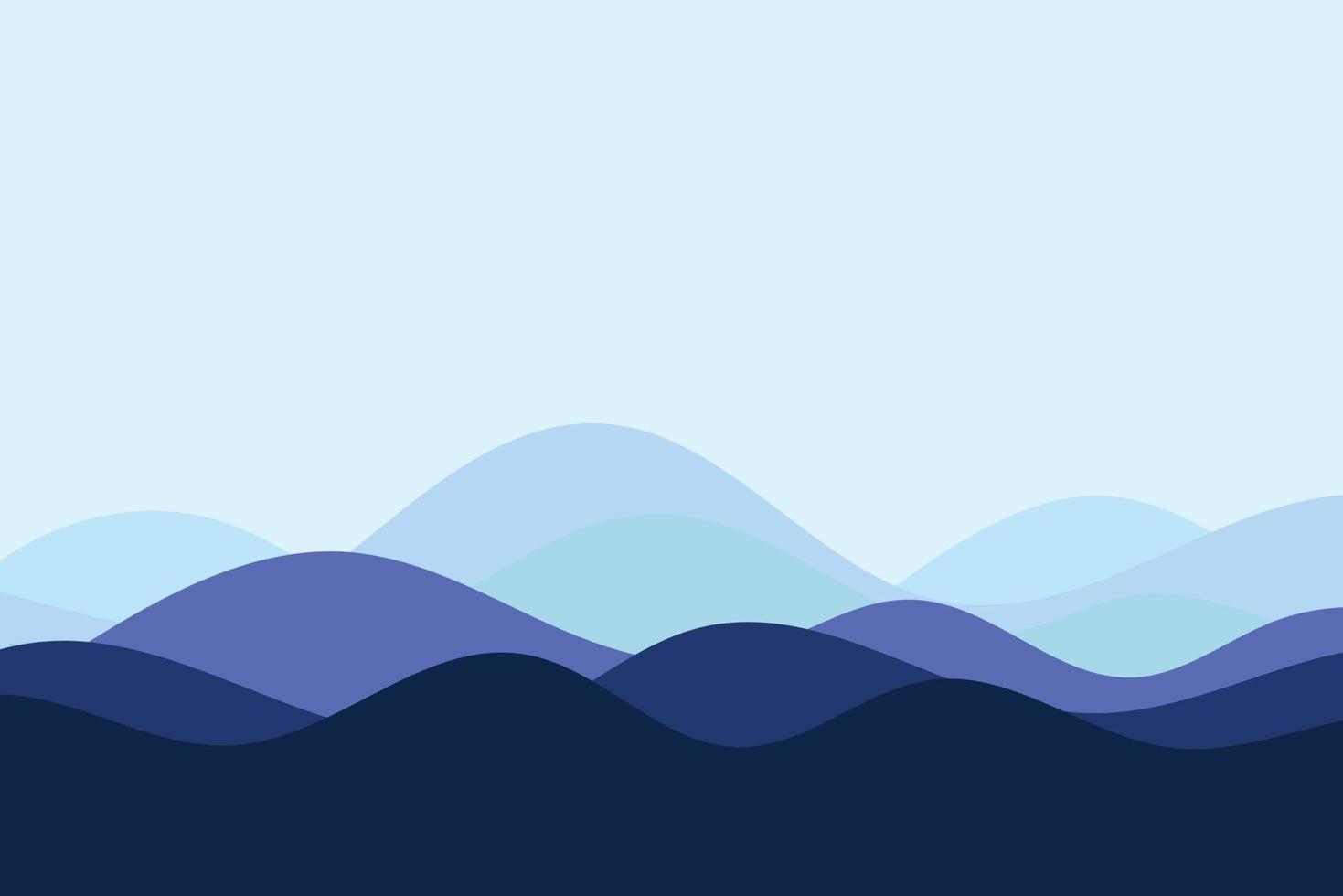 Blau Welle Wasser Meer Linie Muster Hintergrund Design. kalt Farben. Vektor Illustration