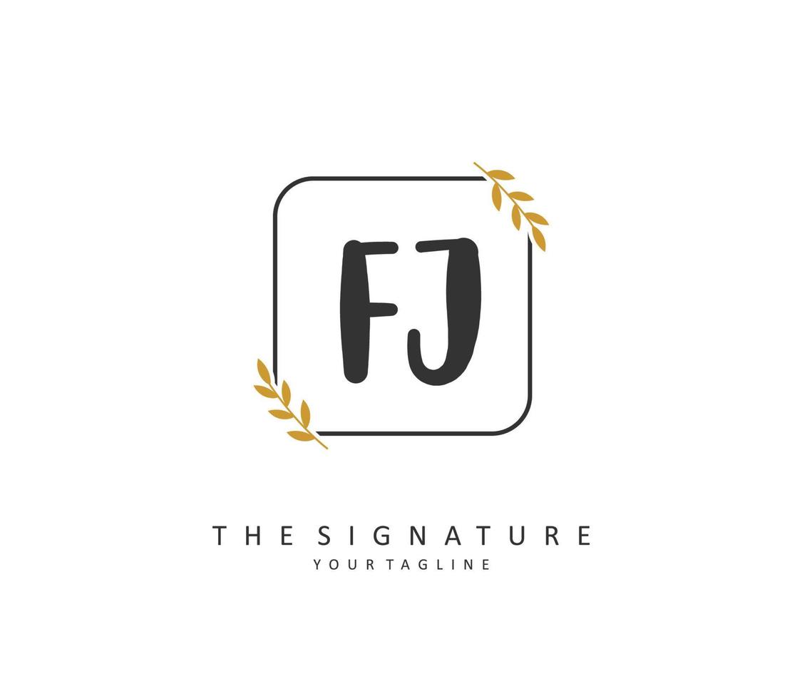 fj Initiale Brief Handschrift und Unterschrift Logo. ein Konzept Handschrift Initiale Logo mit Vorlage Element. vektor