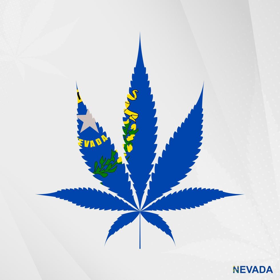 flagga av nevada i marijuana blad form. de begrepp av legalisering cannabis i nevada. vektor