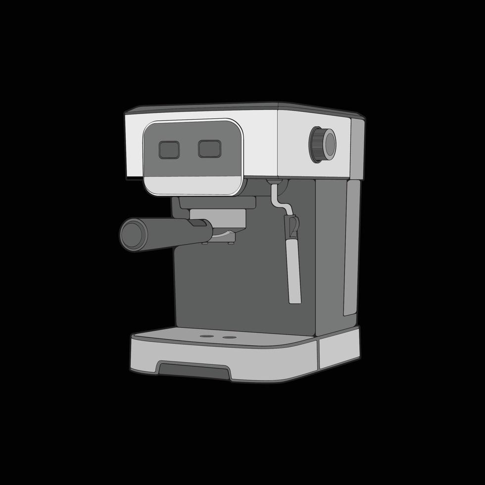 kaffe tillverkare hand teckning vektor, kaffe tillverkare dragen i en skiss stil, kaffe tillverkare öva mall översikt, vektor illustration.
