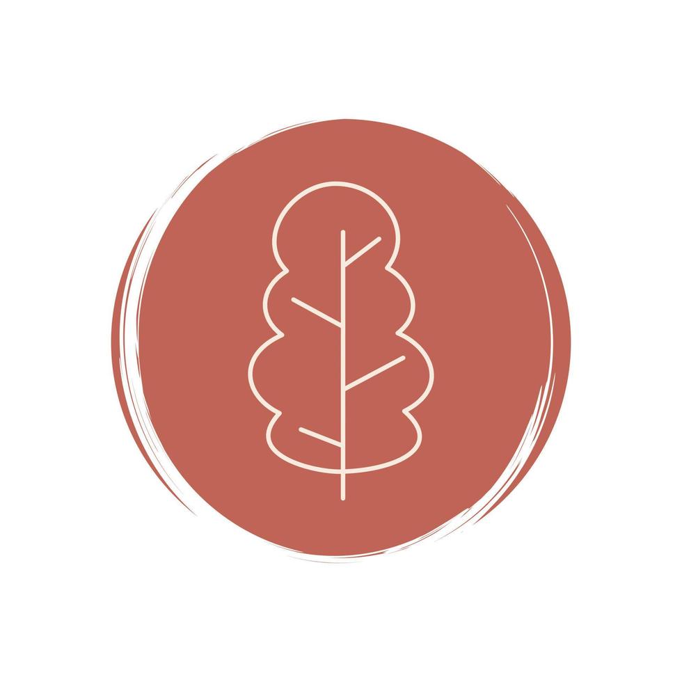 süß Herbst Blatt Symbol Vektor, Illustration auf Kreis mit Bürste Textur, zum Sozial Medien Geschichte und instagram Highlights vektor