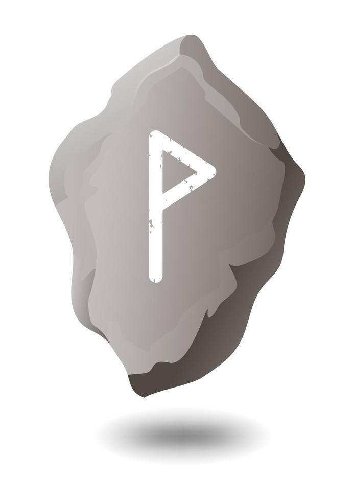 gezeichnete Rune Wunju auf einem grauen Stein vektor