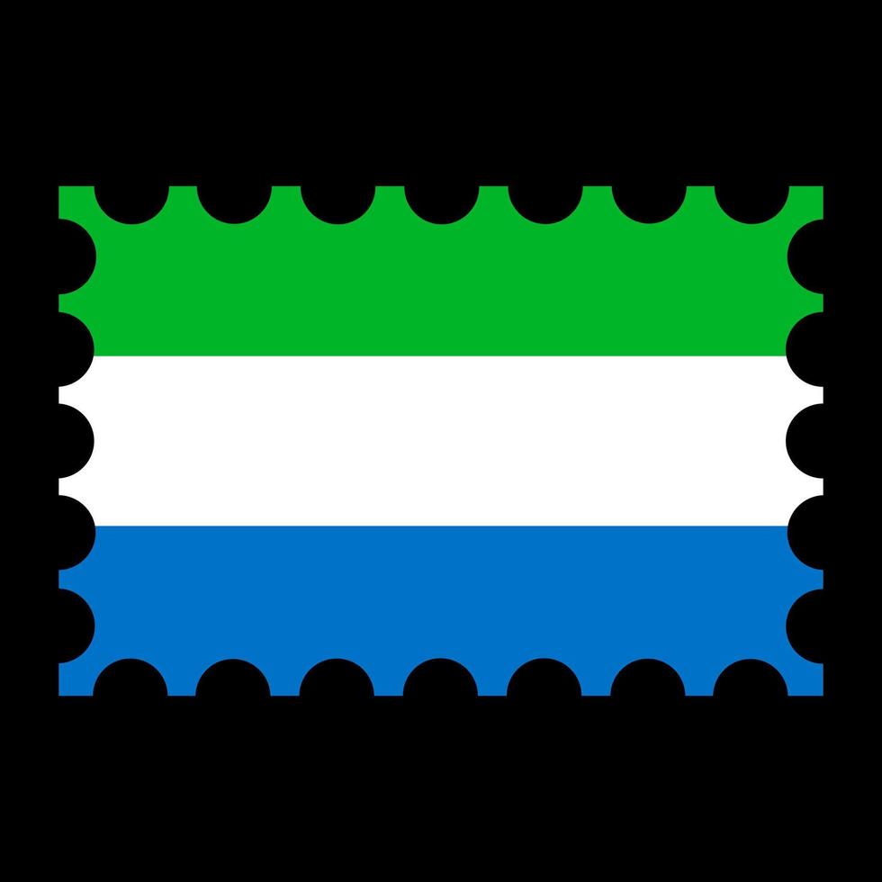 Porto Briefmarke mit Sierra leone Flagge. Vektor Illustration.