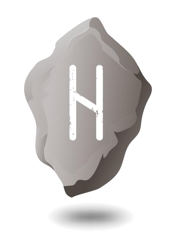 ritad rune hagalaz på en grå sten vektor
