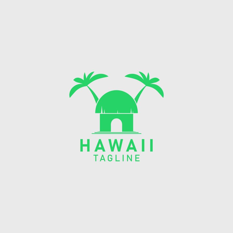 Hawaii Reise Hotel Logo einfach Design vektor