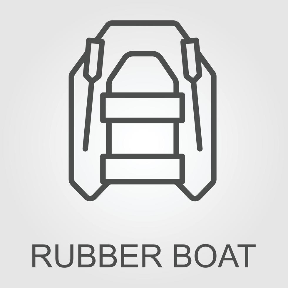 uppblåsbar båt ikon. enkel illustration av uppblåsbar båt vektor ikon för webb design isolerat på vit bakgrund