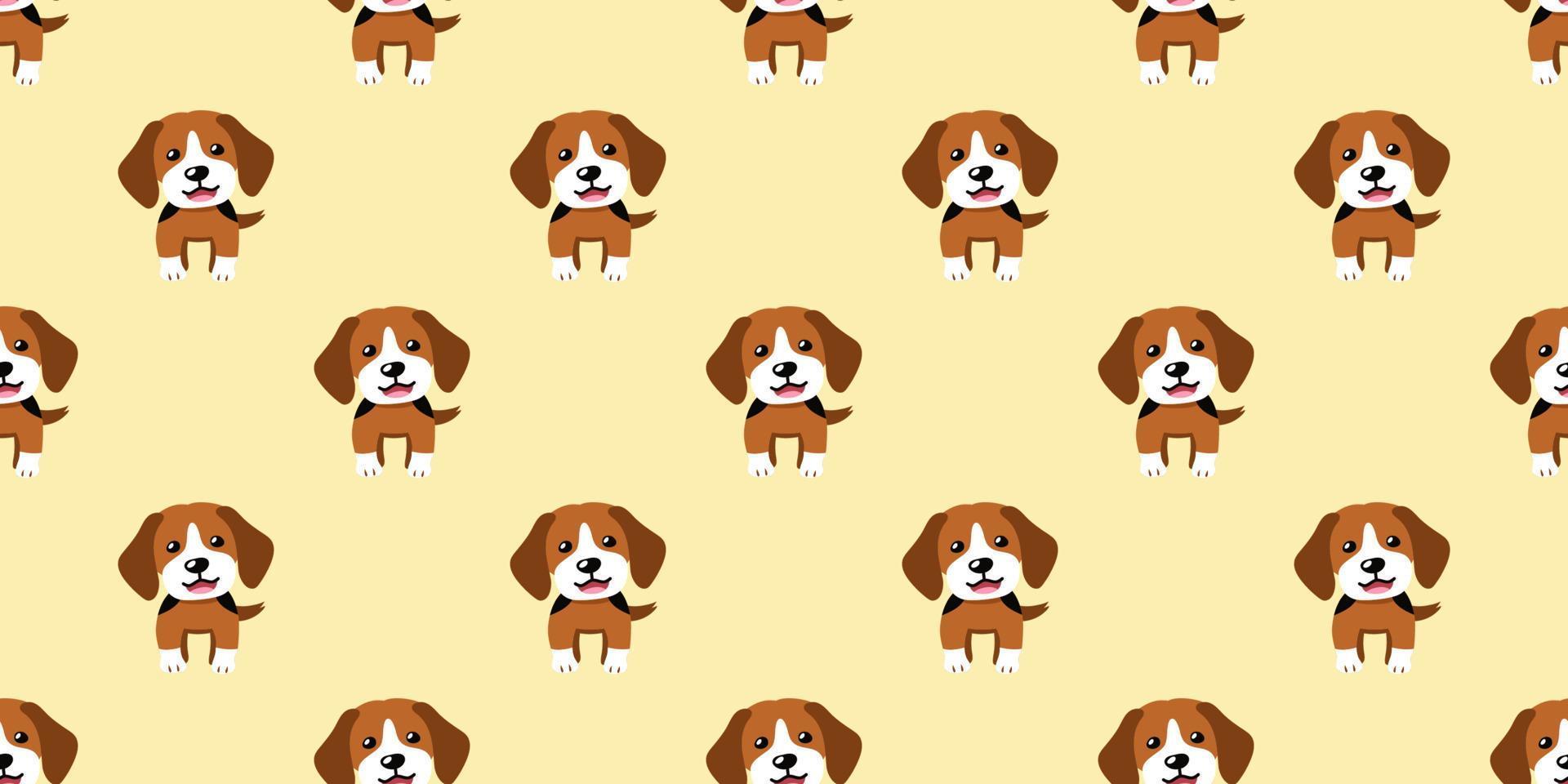 Vektor Karikatur Charakter Beagle Hund nahtlos Muster Hintergrund