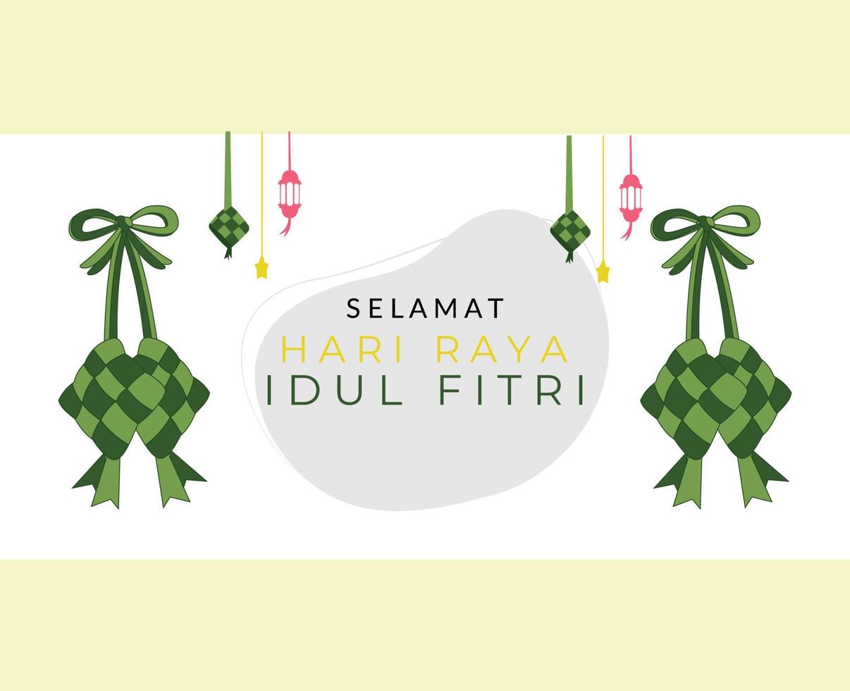 eid Mubarak Hintergrund mit Diamant Symbol und Schlagzeug Instrument. idul fitri oder eid Mubarak Hintergrund mit Ketupat Symbol und Schlagzeug Instrument vektor