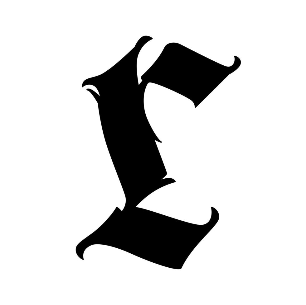 medeltida gotik brev vektor