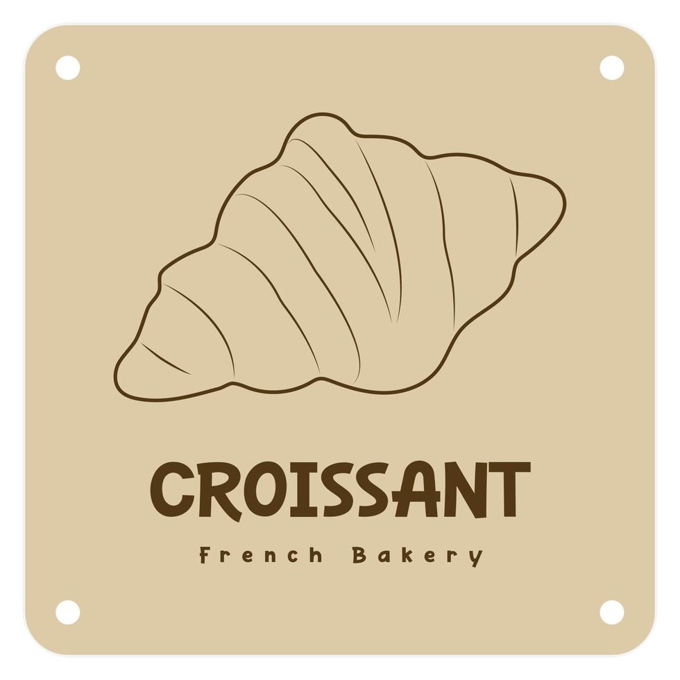 einfach Croissant hausgemacht, Croissant Geschäft und Bäckerei, Gebäck Logo, Abzeichen, Etiketten, Symbole und Zeichen. vektor