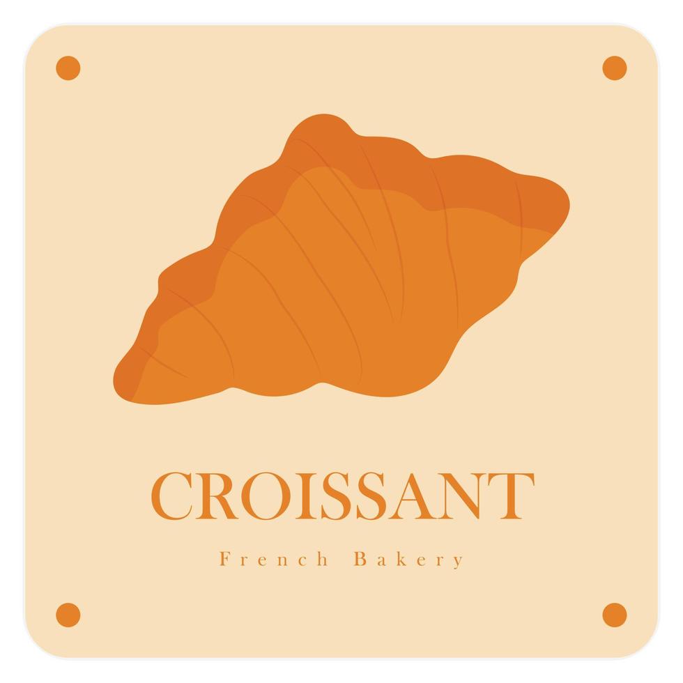 einfach Croissant hausgemacht, Croissant Geschäft und Bäckerei, Gebäck Logo, Abzeichen, Etiketten, Symbole und Zeichen. vektor