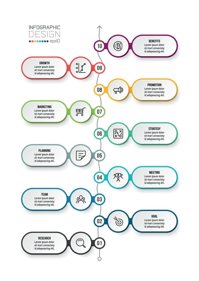 Infografik-Vorlage für Geschäftsabläufe. vektor