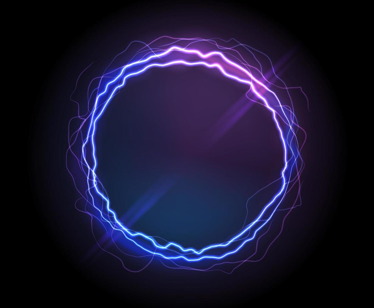 realistisk elektrisk cirkel eller abstrakt plasma runda vektor