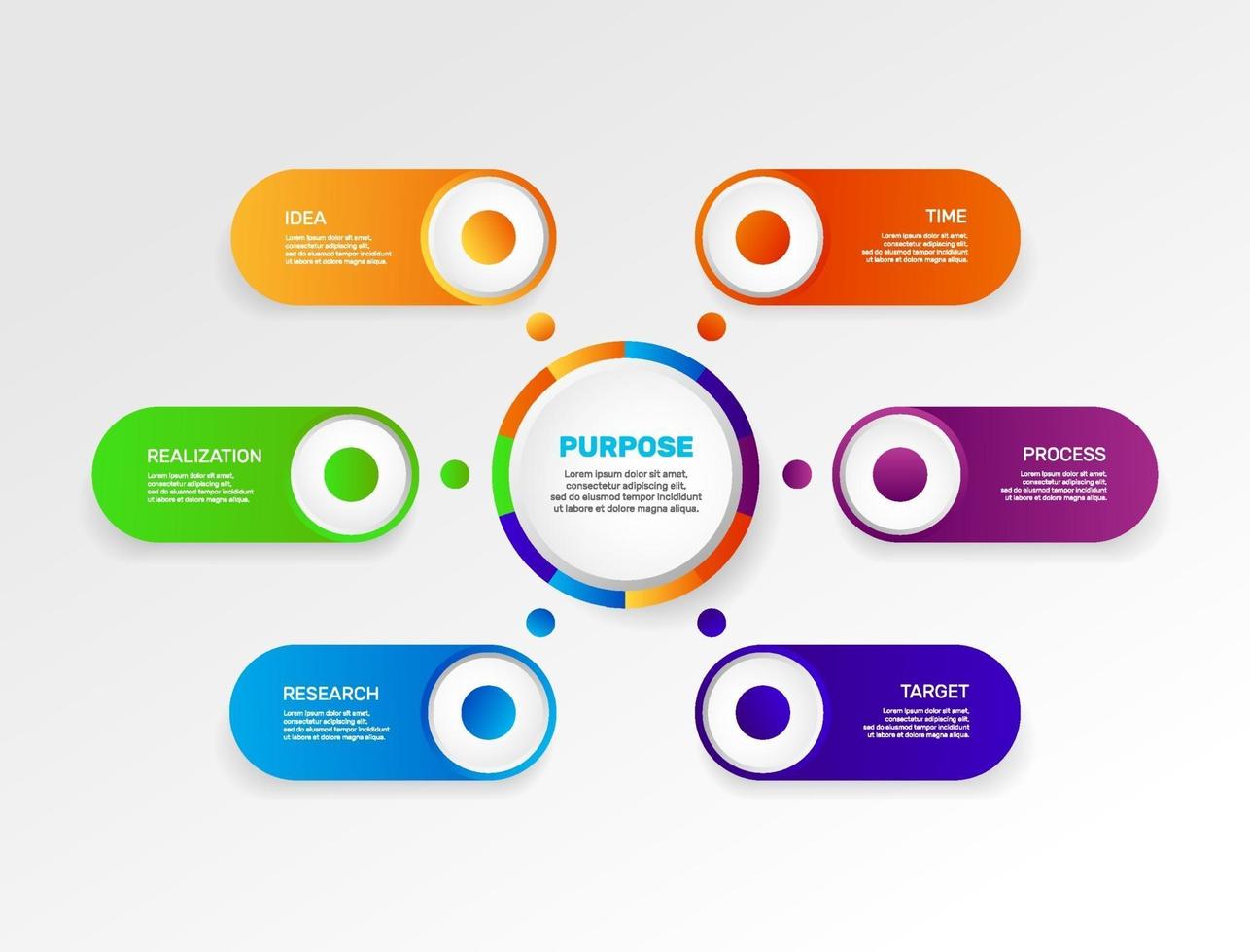 Infografiken. bunte Geschäftsprozesse, Workflow, Diagramm. vektor