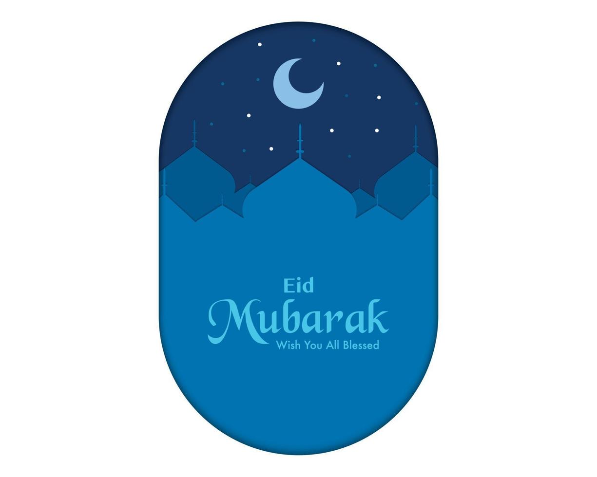 eid mubarak gratulationskort mall vektor