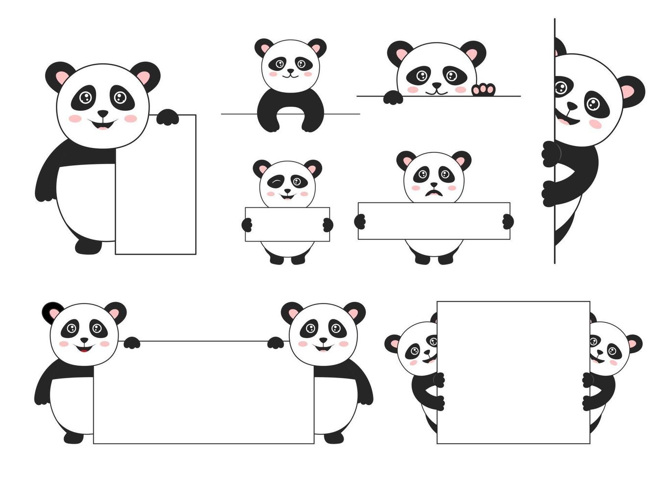 Panda Bär Vektor-Design-Illustration lokalisiert auf weißem Hintergrund vektor