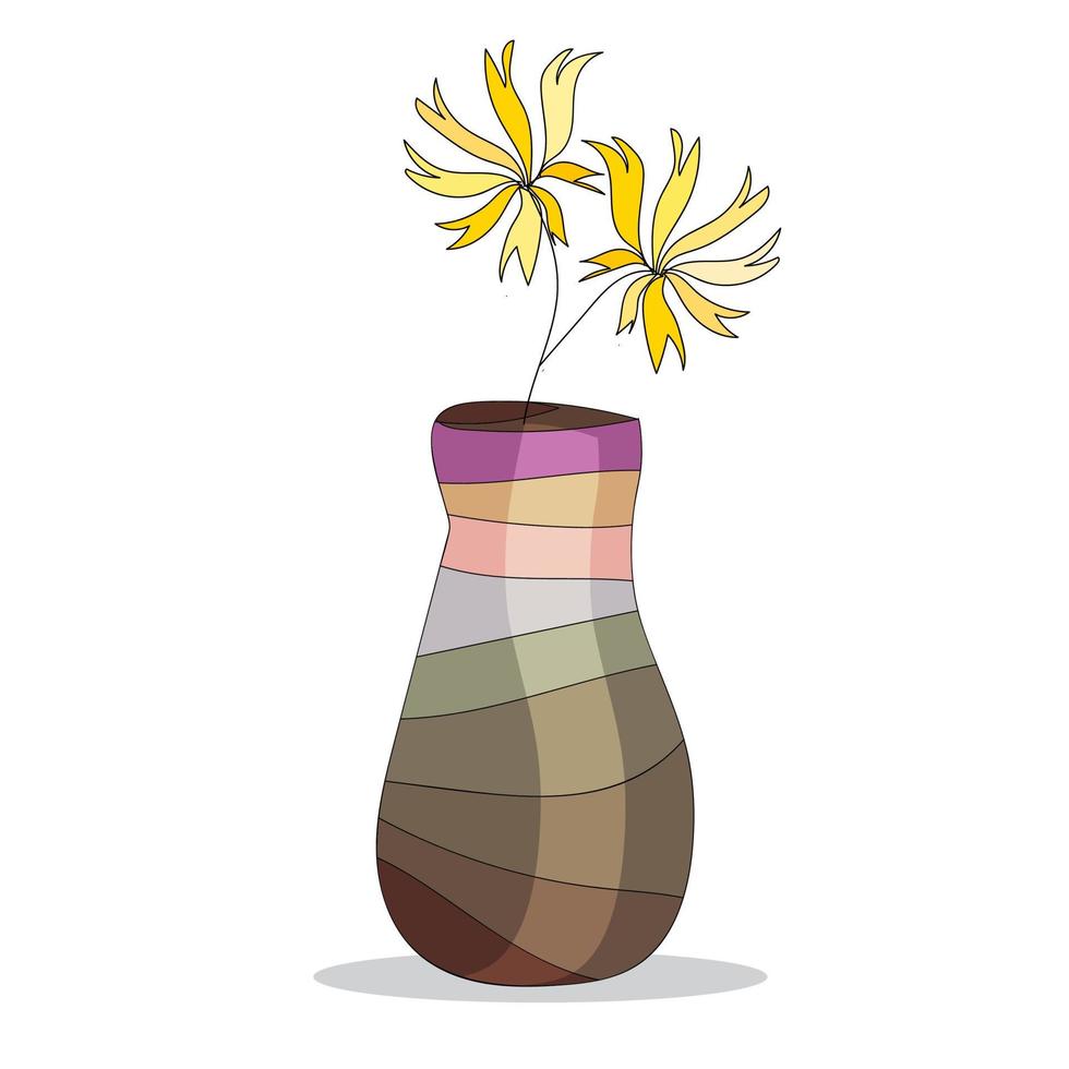 Hand gezeichnet abstrakt Gekritzel Garten Blumen Vase zum schmücken Layout Banner oder Grafik vektor