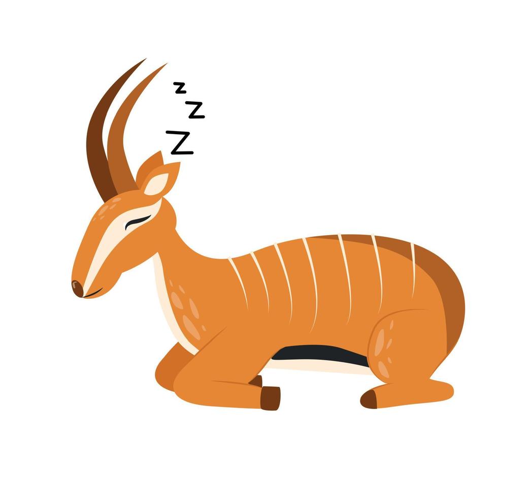 Illustration von ein Antilope mit Streifen. Antilope Charakter vektor