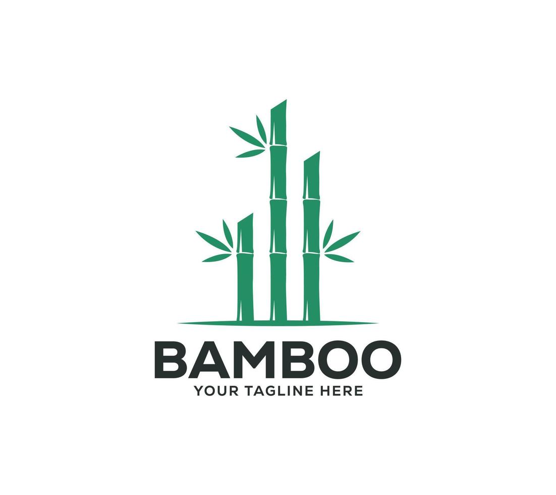 Bambus Logo Design auf Weiß Hintergrund, Vektor Illustration.