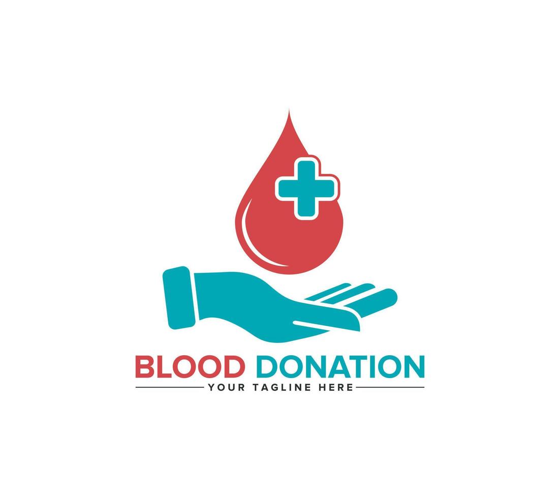 blod donation logotyp design på vit bakgrund, vektor illustration.