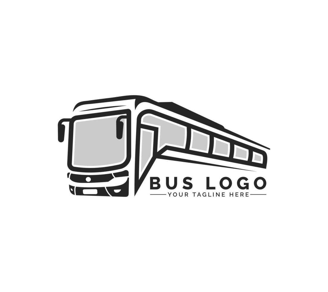 buss logotyp design på vit bakgrund, vektor illustration.